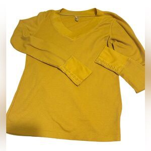 Mustard Long Sleeve V-Neck Top